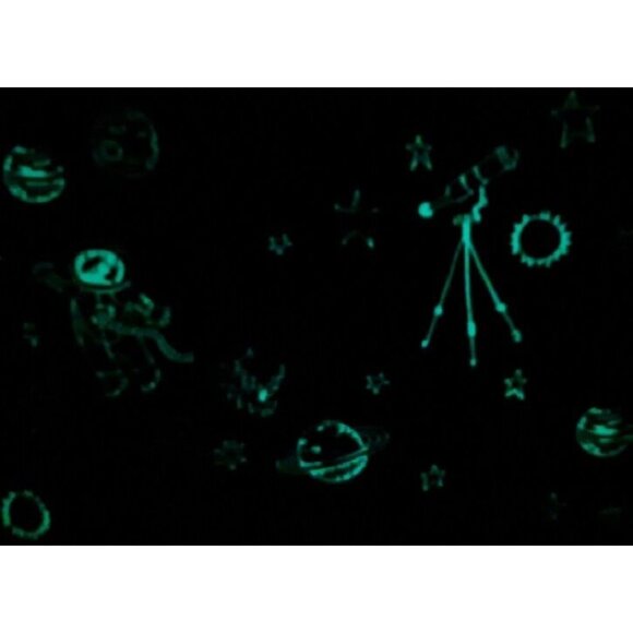 New Moon Space Glow in the Dark Plush Gift Fleece Throw Blanket UFO Spaceship - Picture 2 of 5